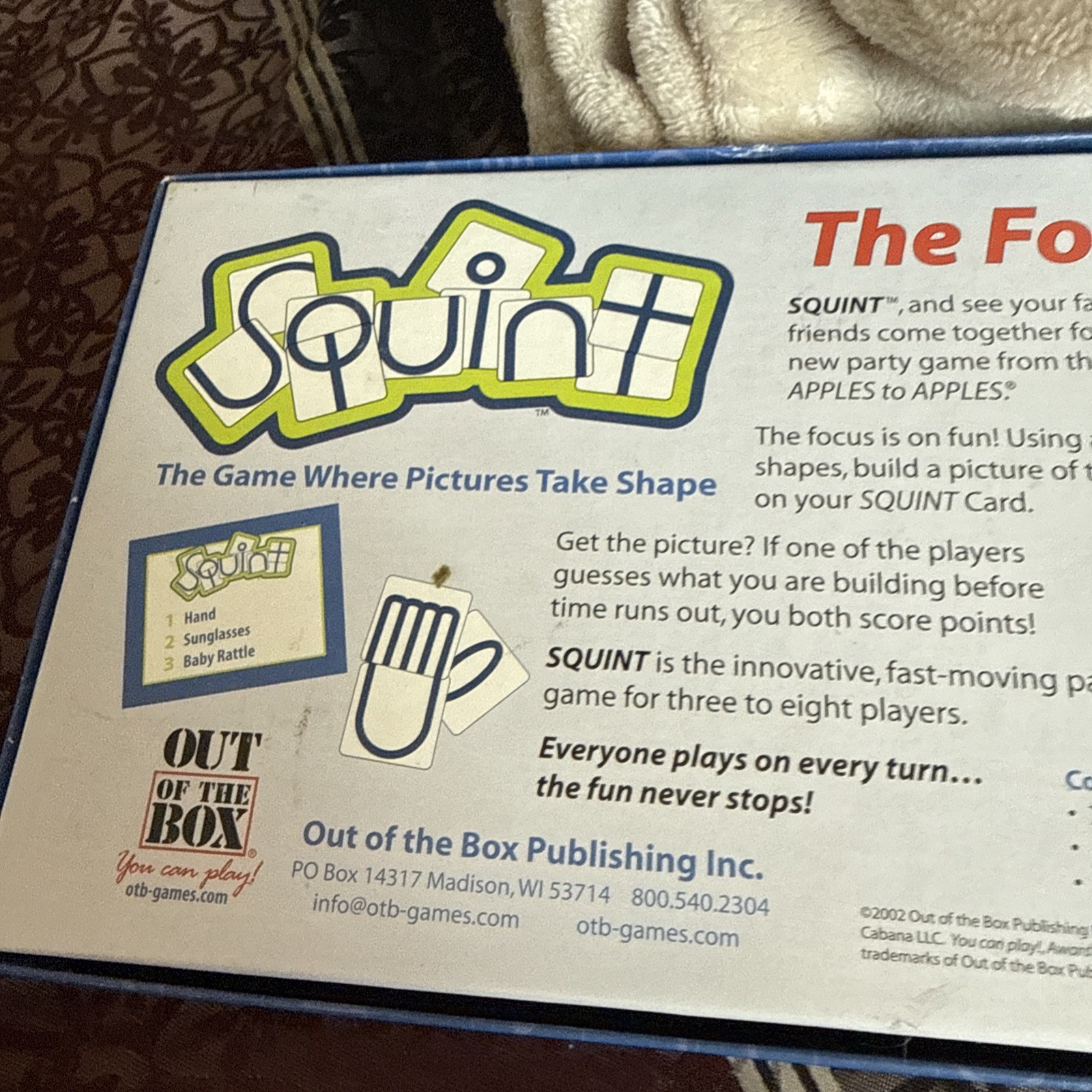 Squint The Game Where Pictures Take Shape Board Game
