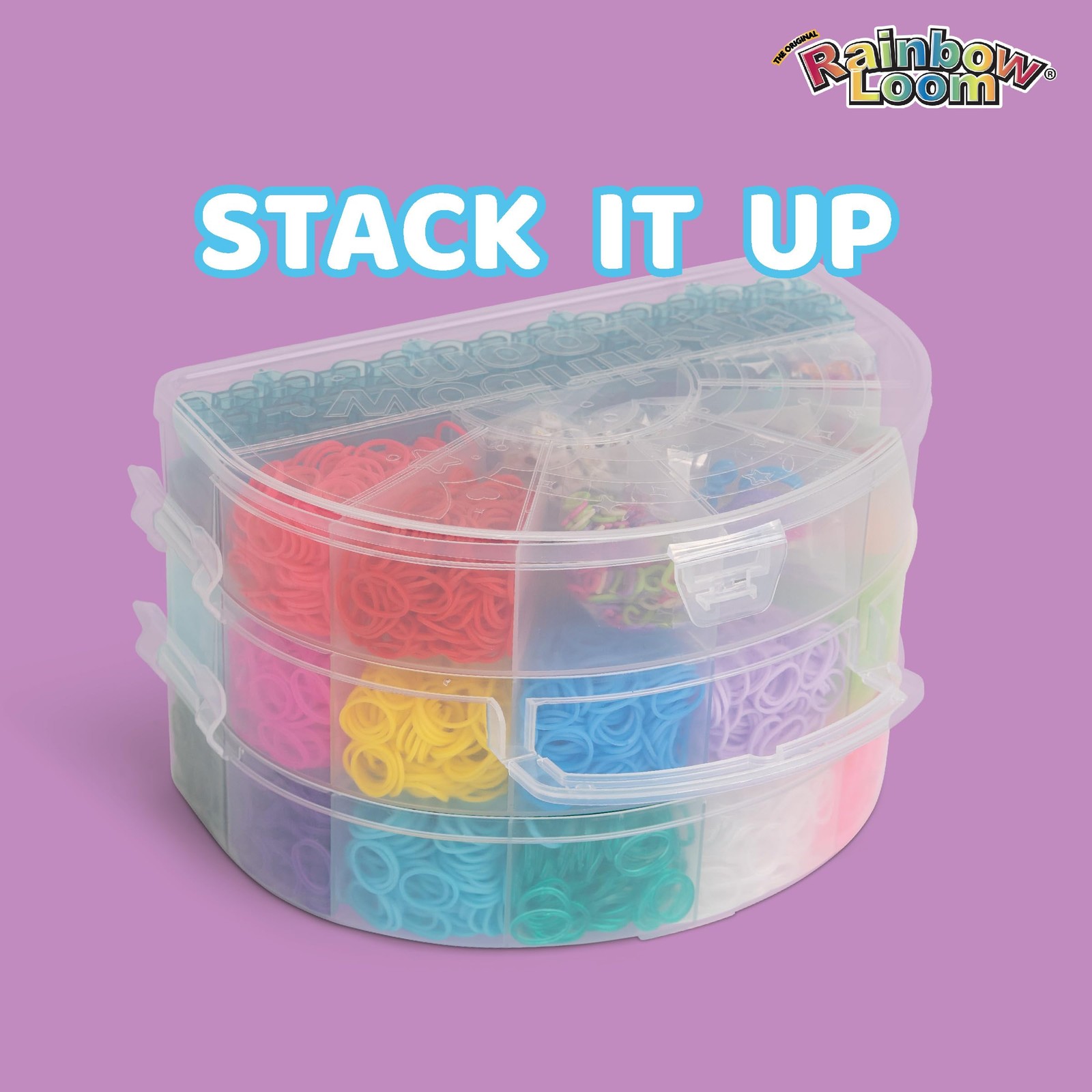 Rainbow Loom 6000 Bands Mighty Case 2 Looms Charms Beads Kids Kit Cute-tique