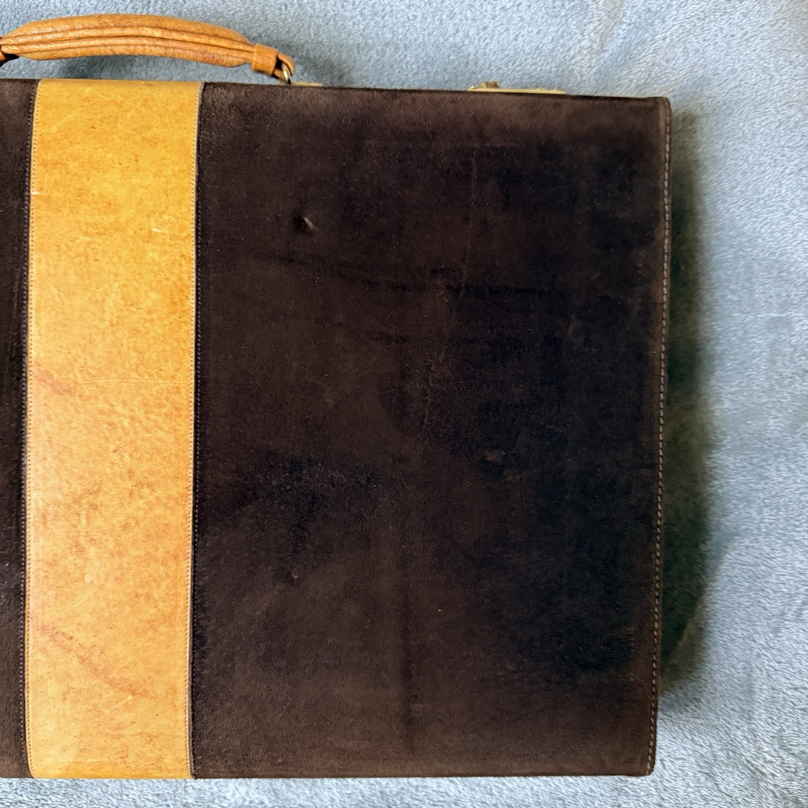 Vintage Aries Mexico Pigskin leather Backgammon Set Case Complete checkers W/Key