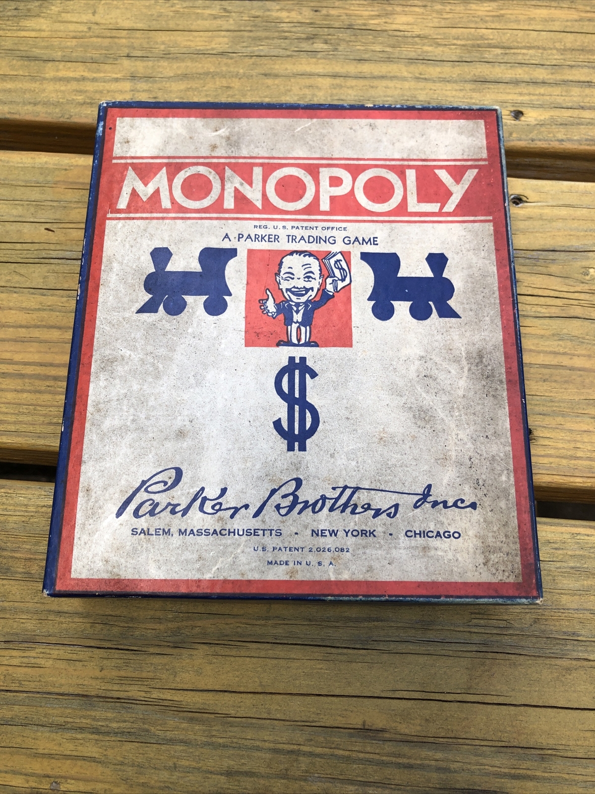 Early MONOPOLY Game-Parker Brothers-“Trade Mark” Black Box-Old Style $-No Board