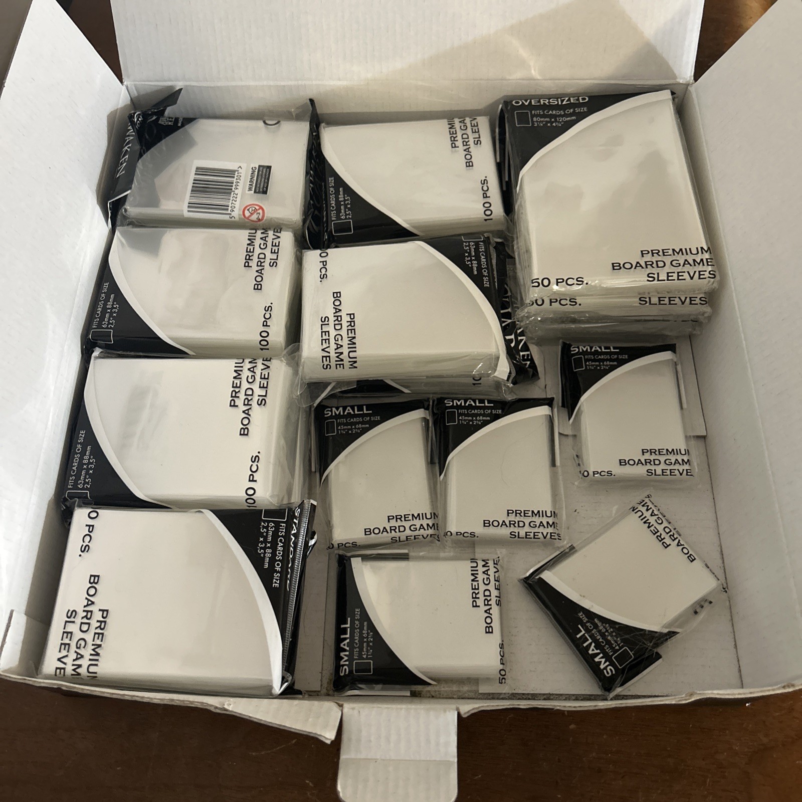 Awaken Guard Premium Board Game Sleeves 12 Standard 5 Oversized 5 Small Open Box