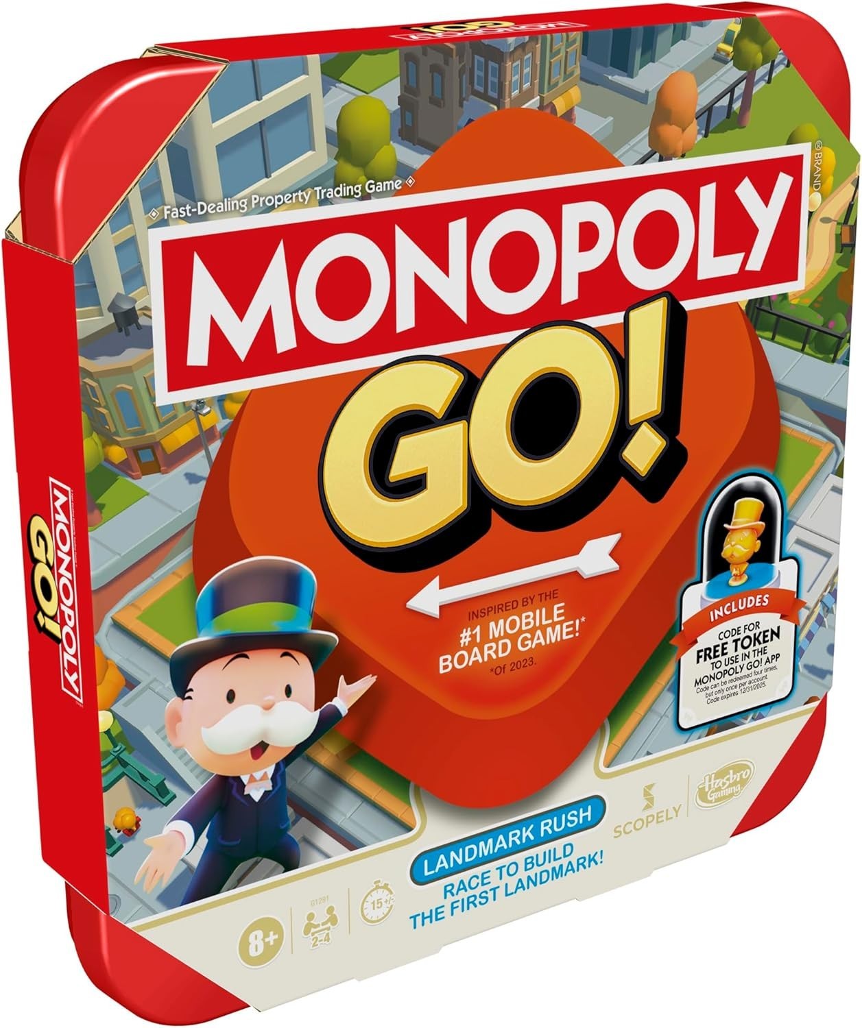 Monopoly GO! Board Game Inspired by Mobile Game Family Travel Game Ages 8+
