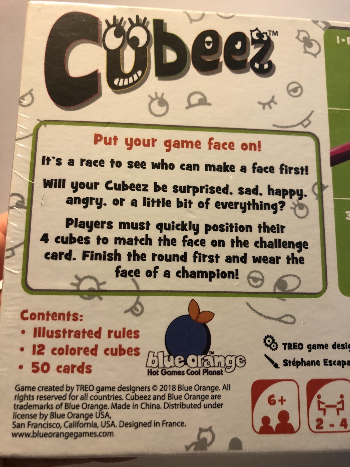 Cubeez The Silly Face Race! Game, New, Sealed, 2 to 4 Players, Ages 6+ Birthday