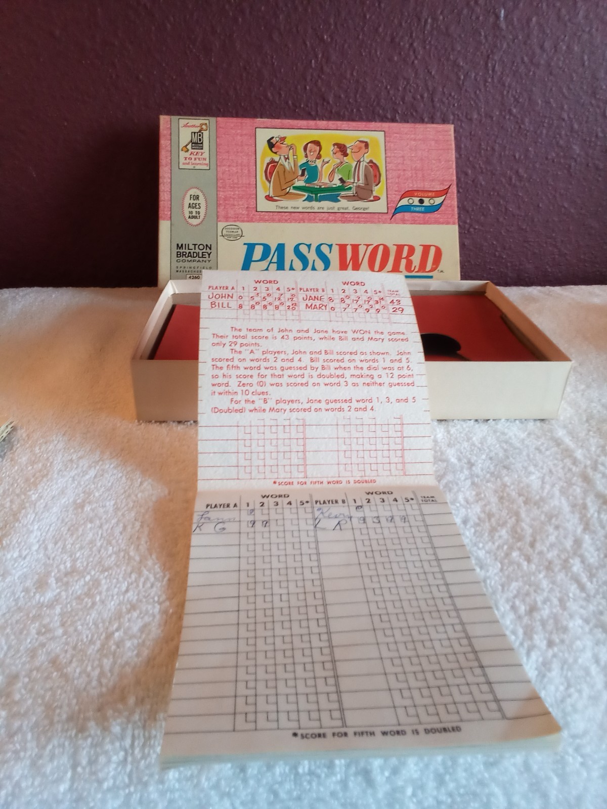 Vintage 1963 Volume 3 Milton Bradley Password Game #4260 Complete Game!