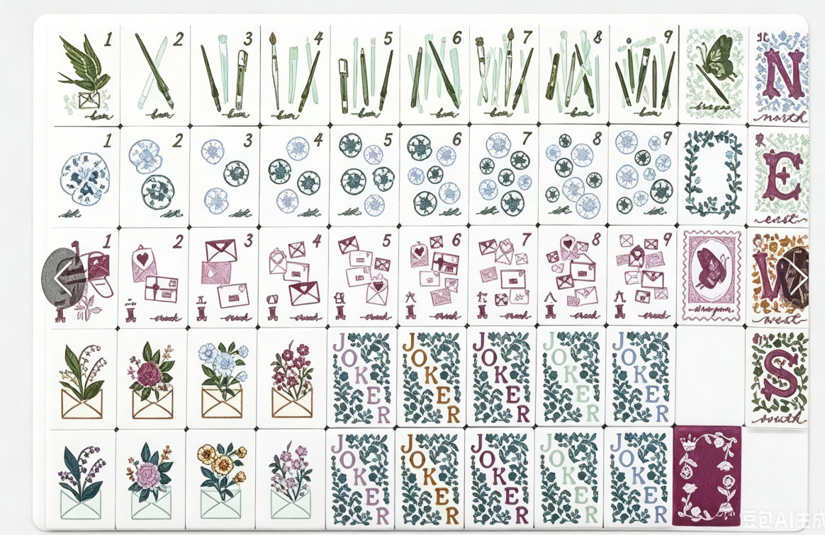 American Mahjong Game Set, 160 Purple flowers Mah Jong Tiles,Fast ship#family
