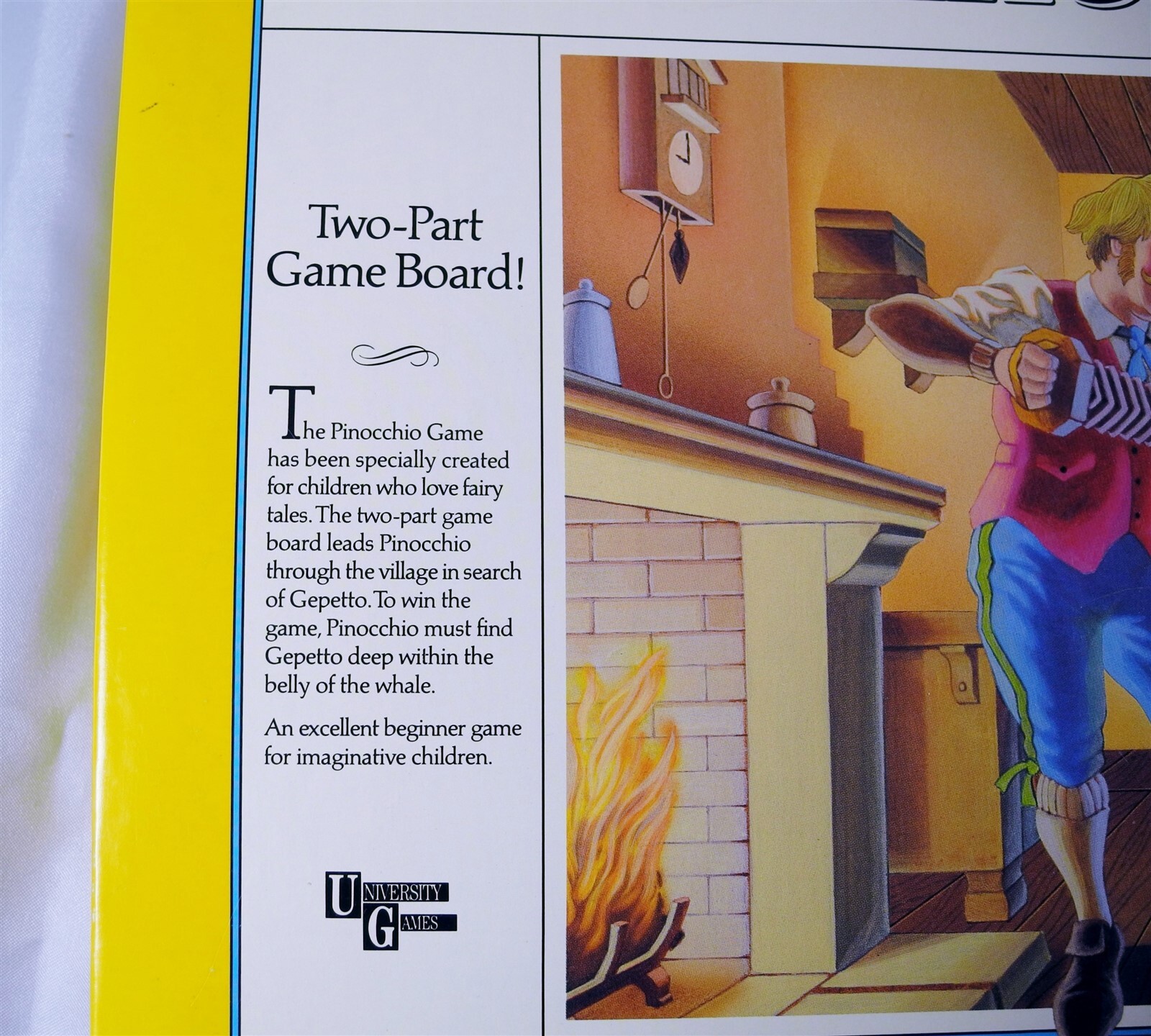 The Pinocchio Game University Games 1990 Board Game Ages 3-8 Made in USA UG 1252