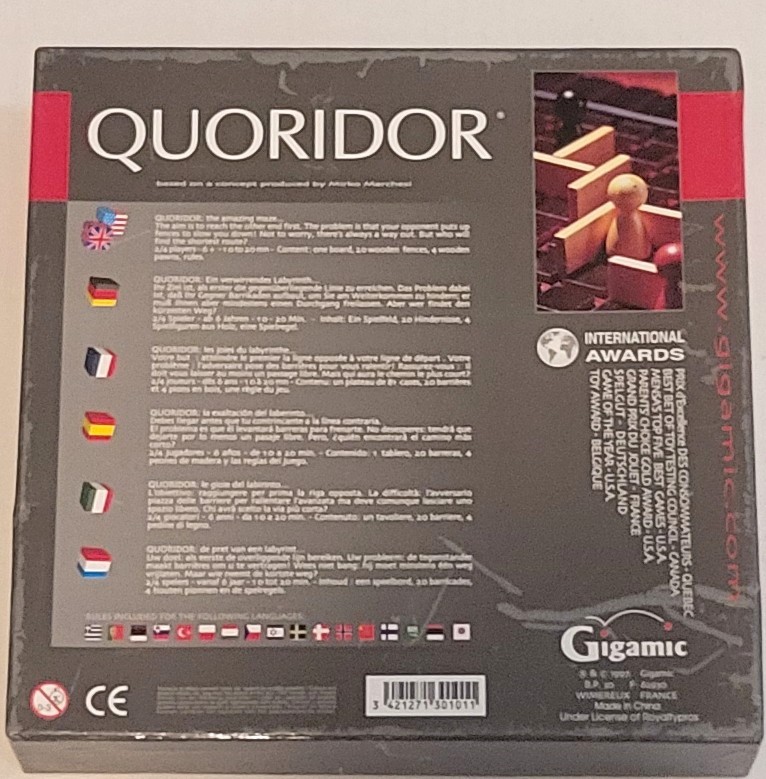 Quoridor Board Game 1997 Vintage Gigamic Strategy Game