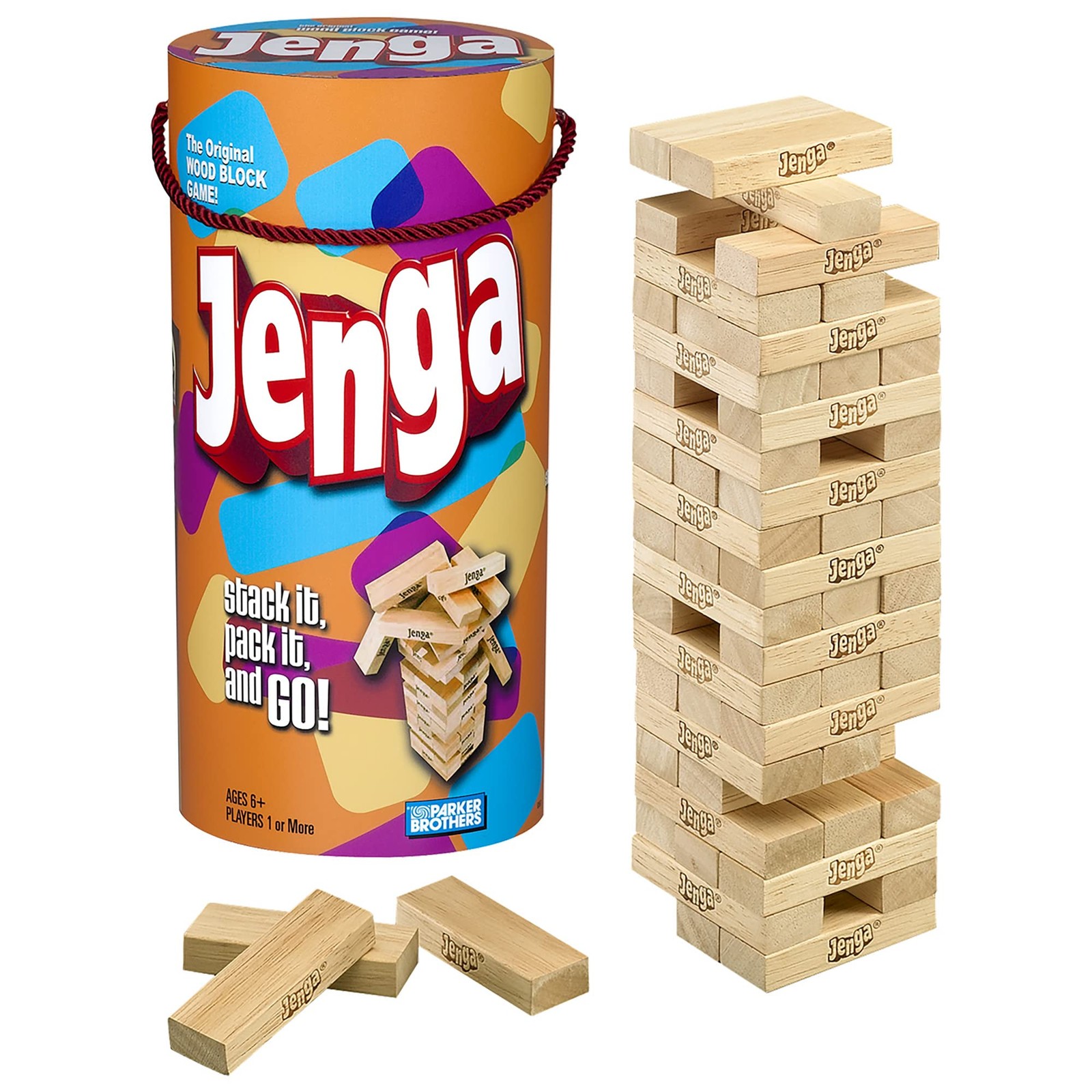 Hasbro Gaming Jenga Wooden Blocks 3.15 X 4.53 X 11.02, Woodgrain Color