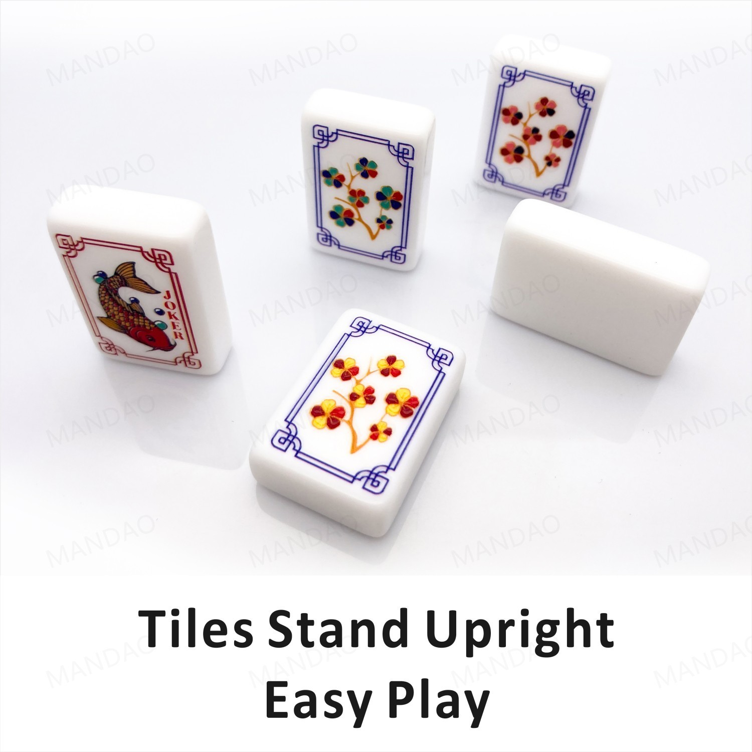 NEW! Vibrant Layered Mahjong Tiles – Full American Set 160Tiles – Koi carp