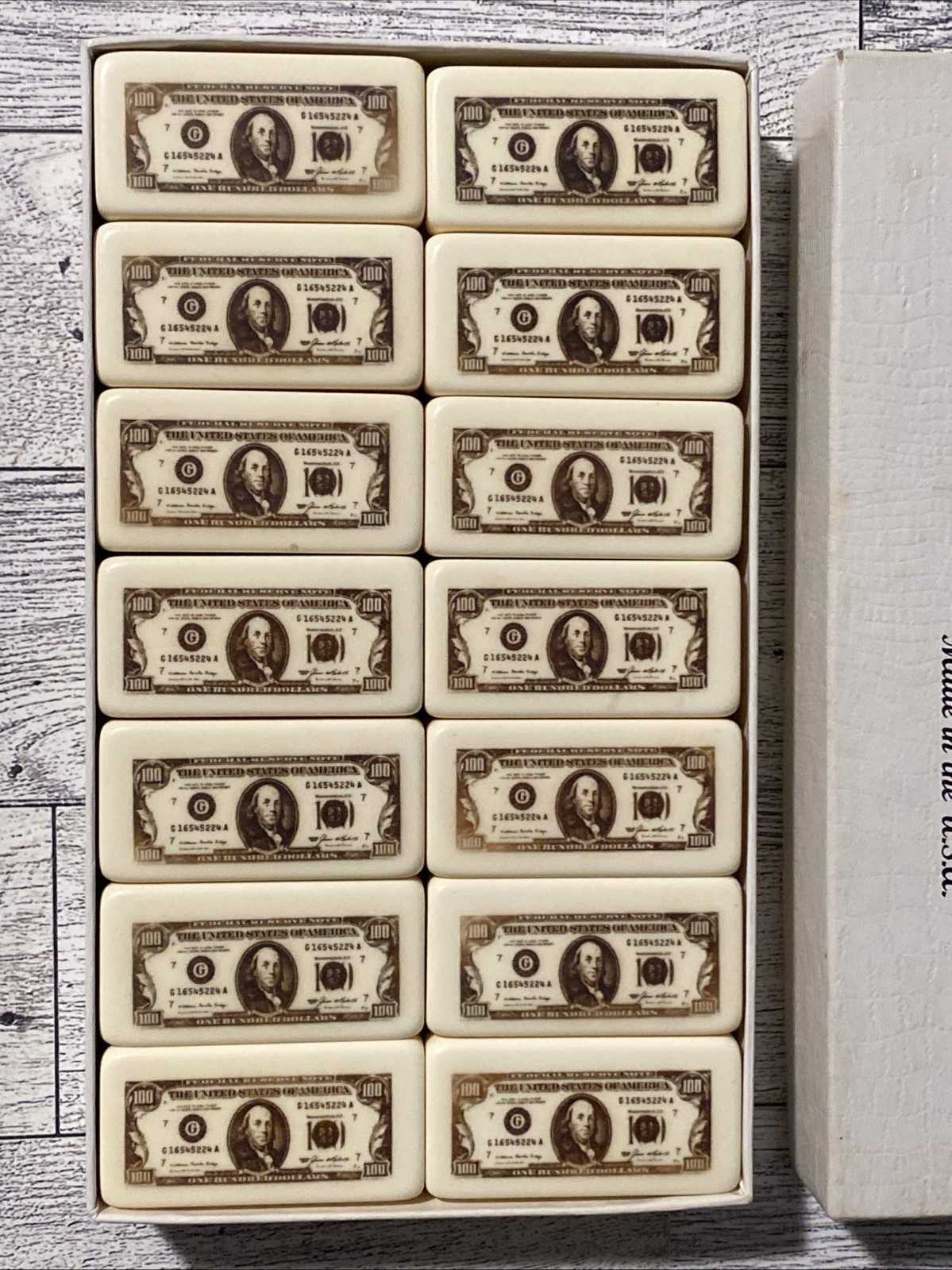 Puremco Dominoes Professional EXTRA THICK #816 HUNDRED DOLLAR BILL Marblelike