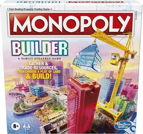 Monopoly, Builder Family Strategy Game NEW! Age 8 up, Hasbro Games, Land, Trade