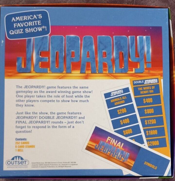Jeopardy Deluxe Edition TV Quiz Show Board Game By Outset 2016 Family Game Night