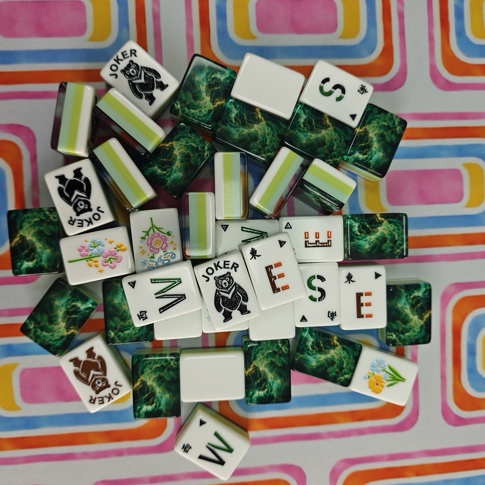 Forest Nature Pearls Mahjong Set Of Tiles American Mahjong Mahj Oh My Line Set