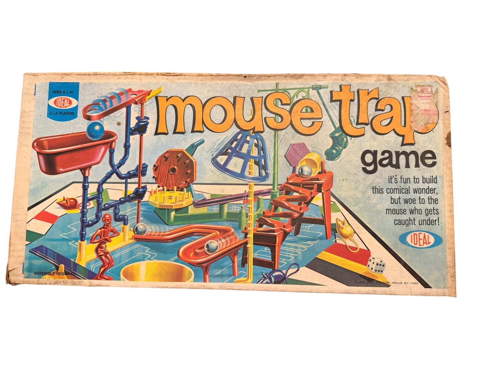 Vintage Mouse Trap Game Ideal Complete Trap Action Board Game w Box 1970s