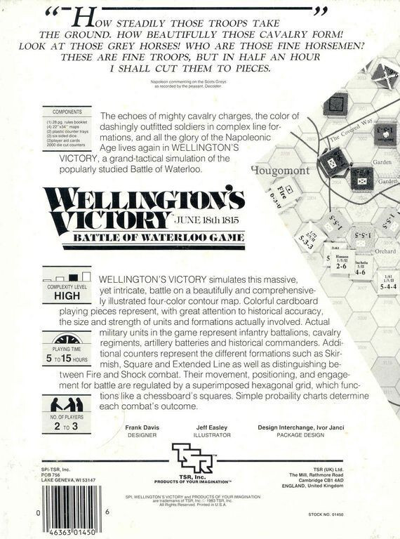 TSR SPI – WELLINGTON’S VICTORY 1815 – BATTLE OF WATERLOO (UNPUNCHED)