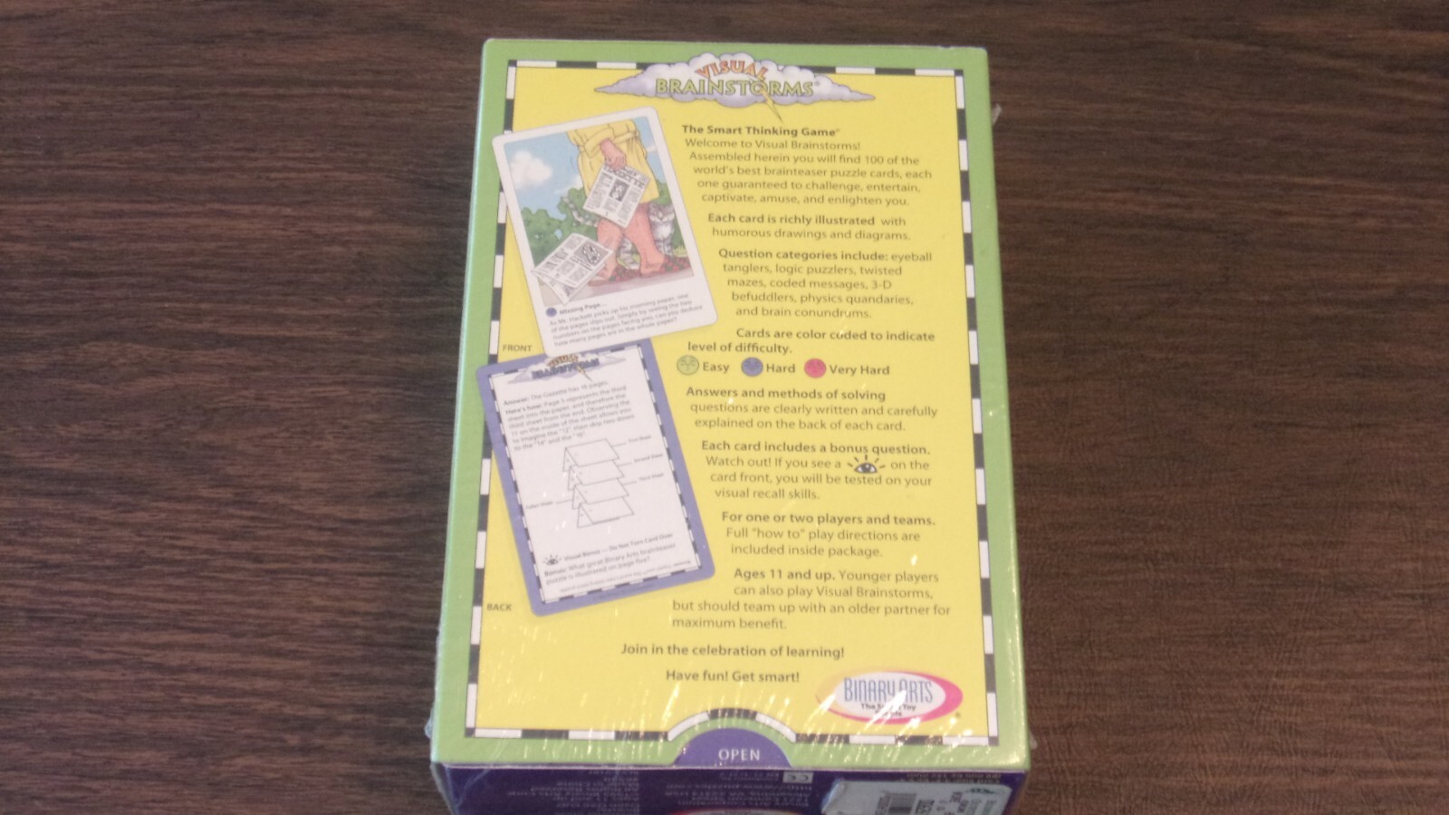 NIB Visual Brain Storms The Smart Thinking Game By Binary Arts #6550 Brainstorms
