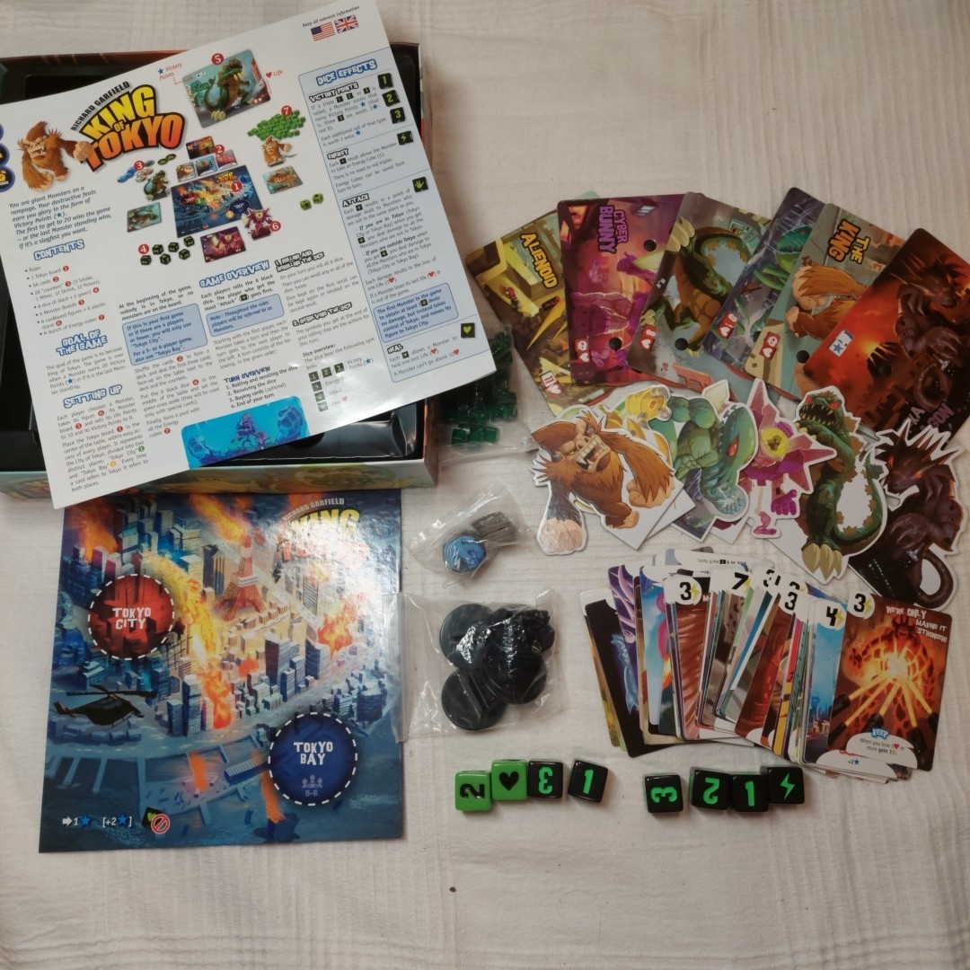 King of Tokyo Board Game Richard Garfield Complete Open Box