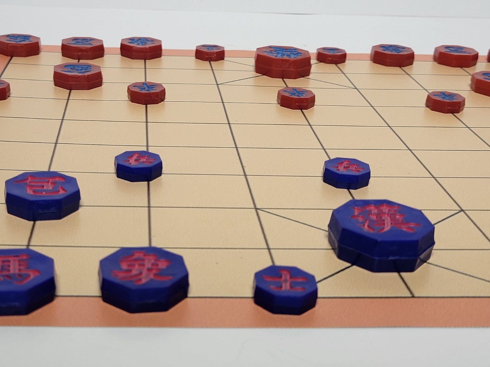 RED/BLUE KOREAN CHESS – JANGGI – 장기 – TRADITIONAL GAME – STURDY VINYL MAT (L14)