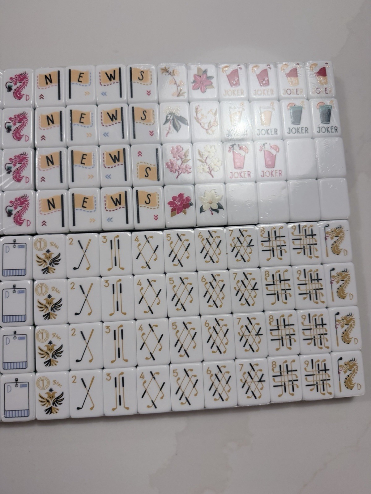 Country Club Golf Style mah Jong Tiles Set