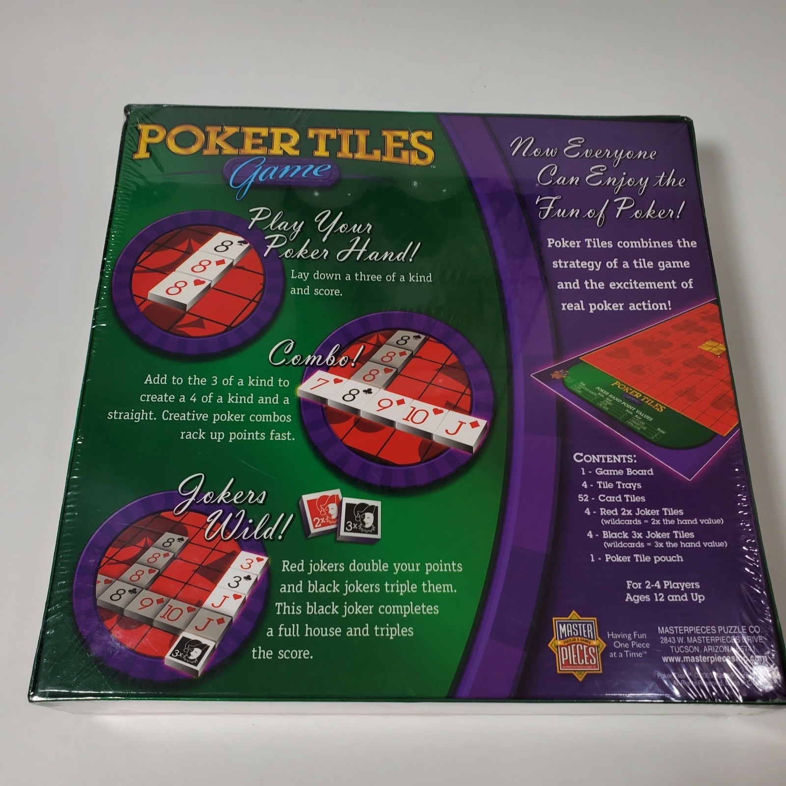 Master Pieces Poker Tiles Game 2-4 Players Ages 12 and UP New