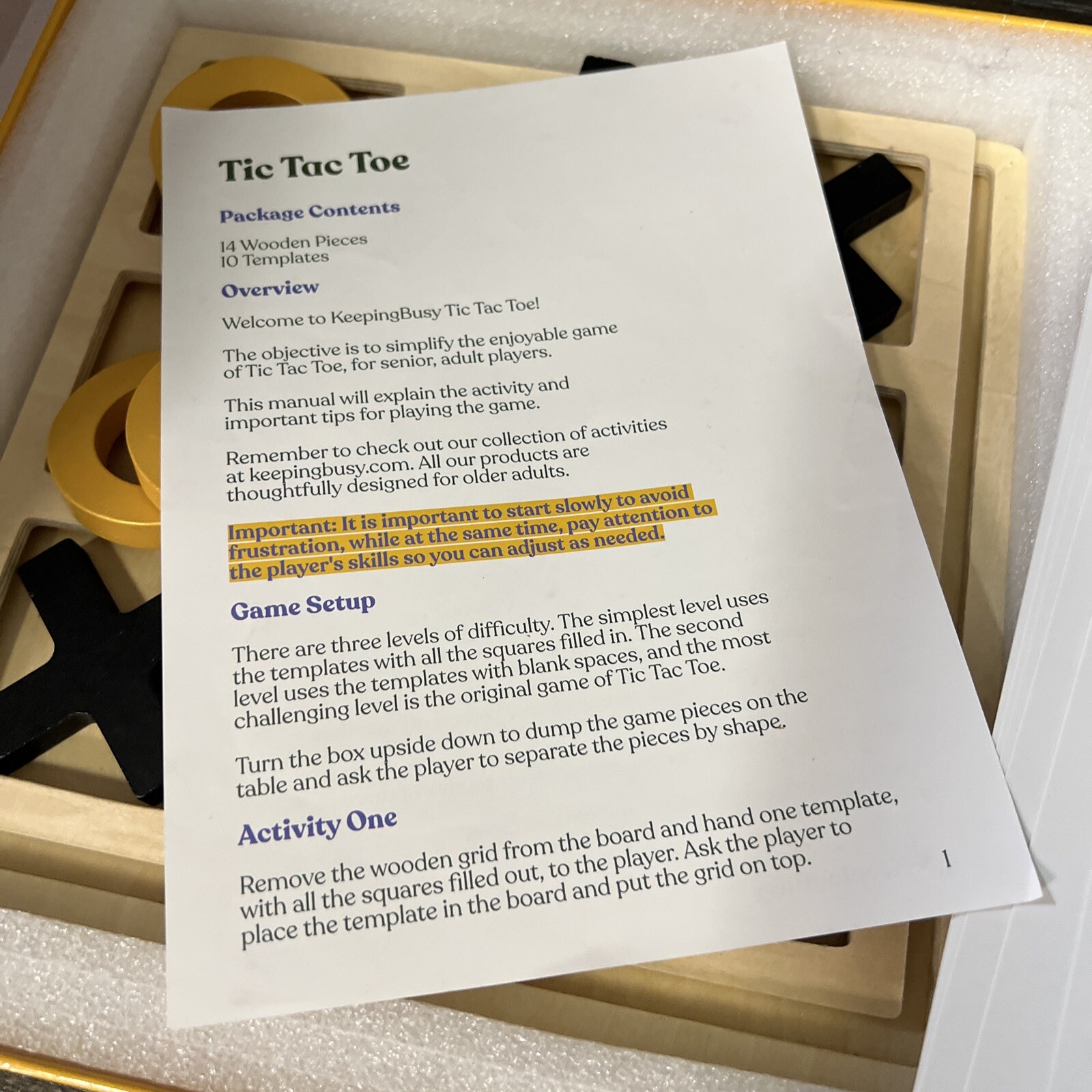 Keeping Busy Tic Tac Toe Strategy Game Designed For Older Adults