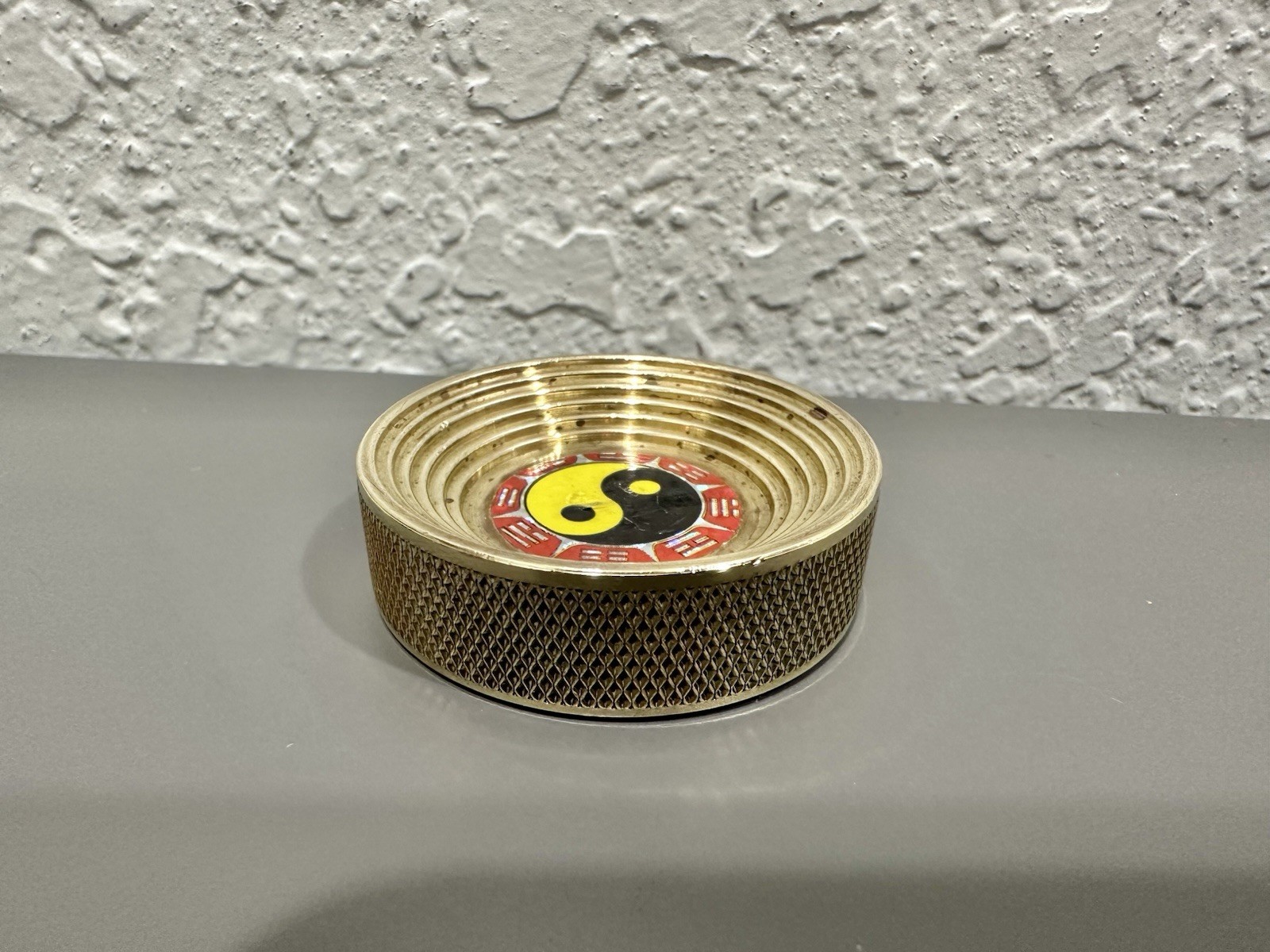 Vintage 90s Heavy Brass Metal Pog Slammer – Ying Yang- Thick – 3+ Oz