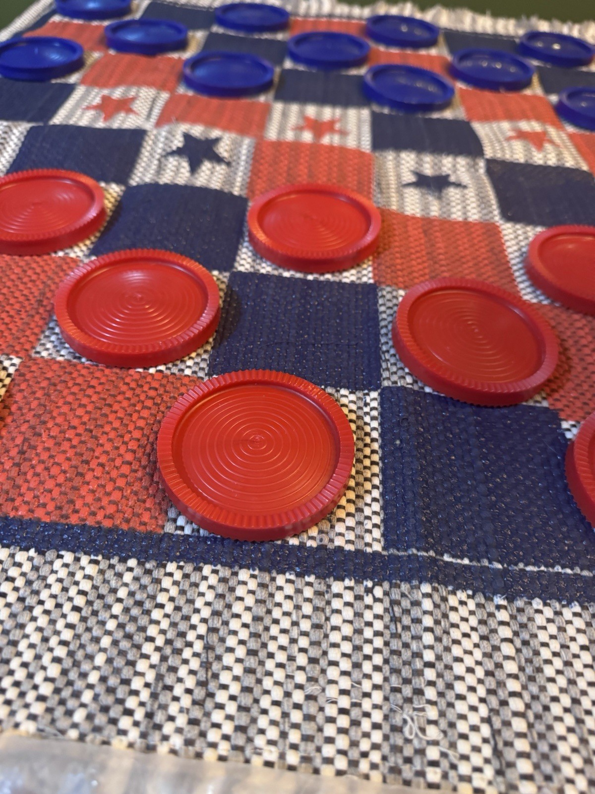 Multiflex Large Checkers Set Game for Indoor/Outdoor – Patriotic Special Edition