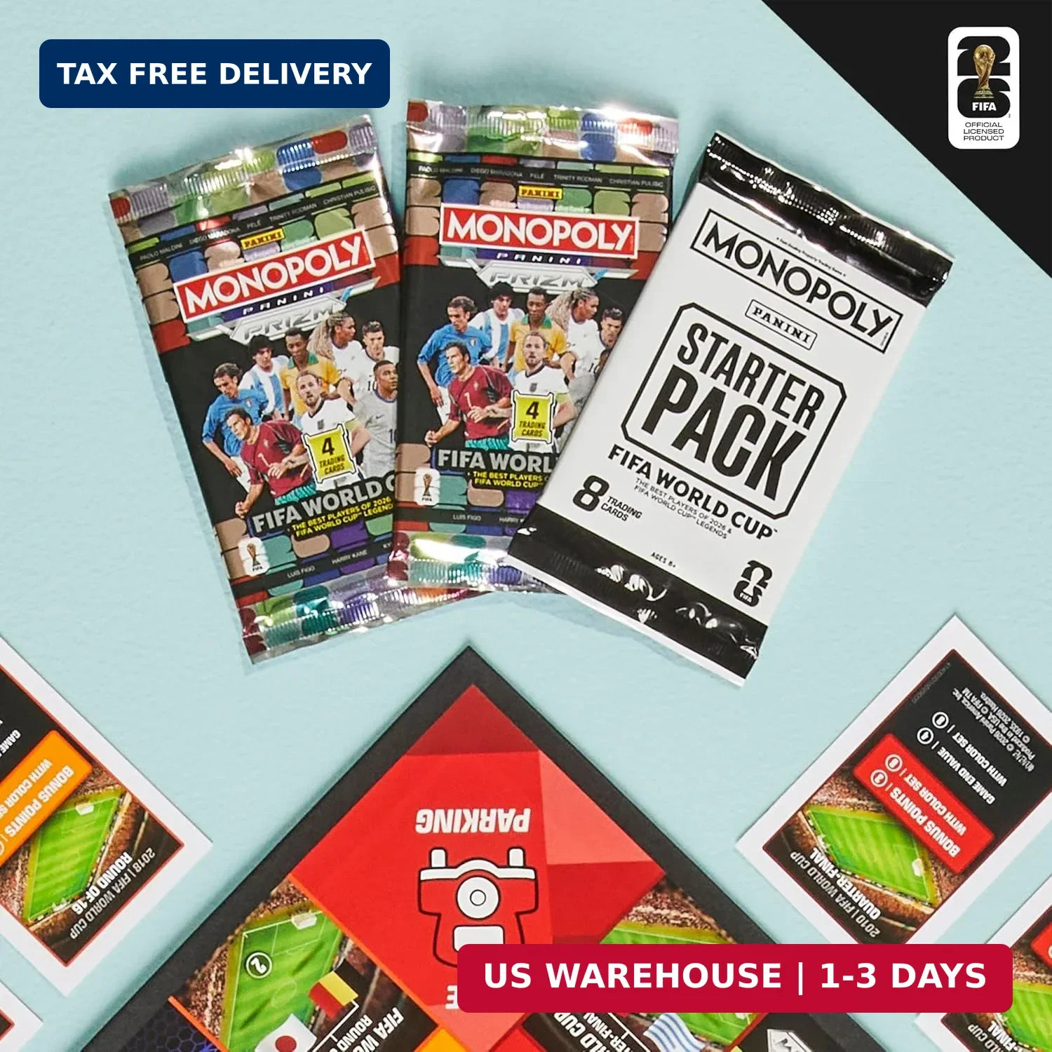 FIFA World Cup 2026 Board Game Panini Prizm Trading Cards Ages 8+