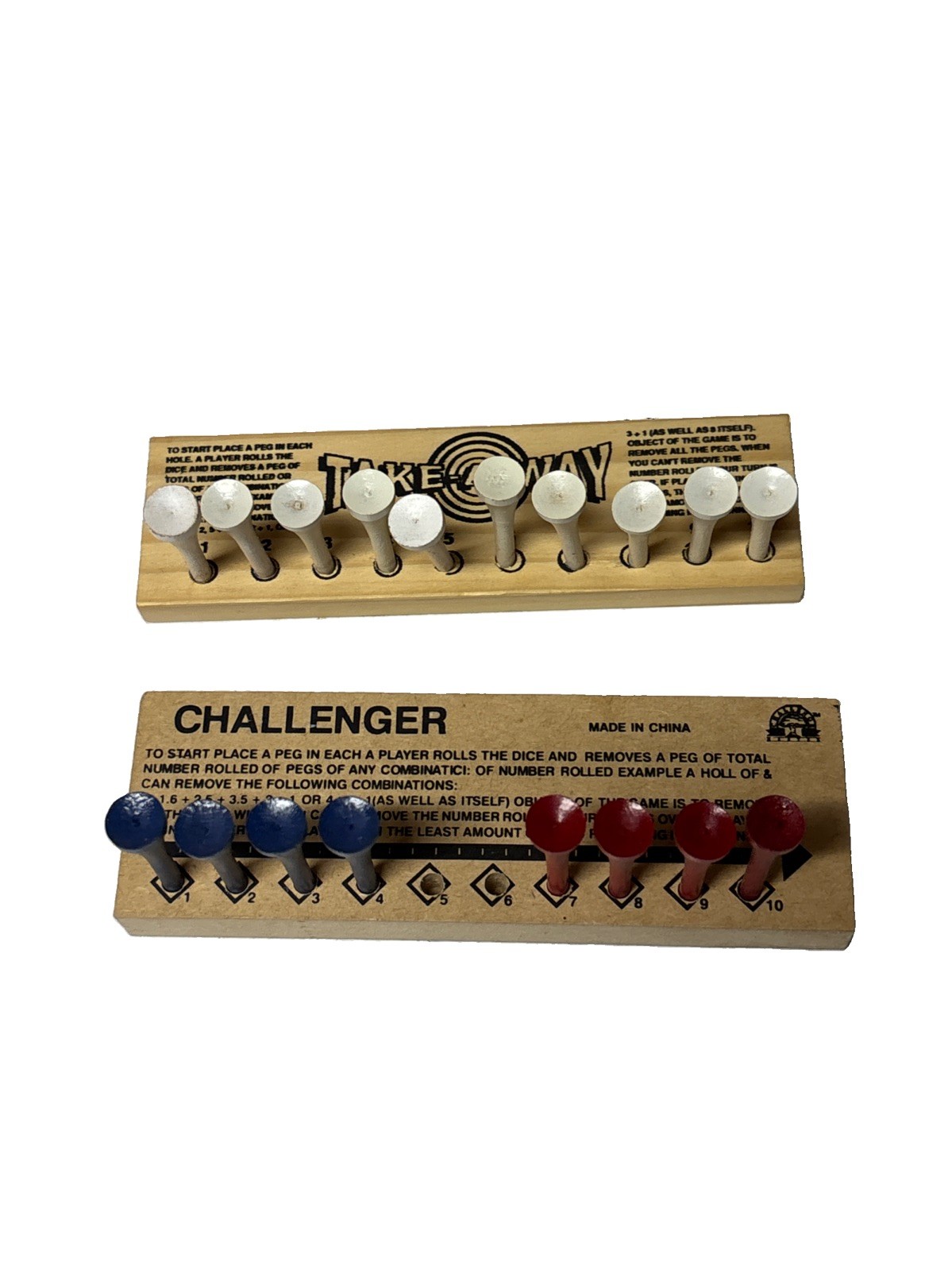 Brain Teaser IQ Tester Wood Peg Games Set Of 2