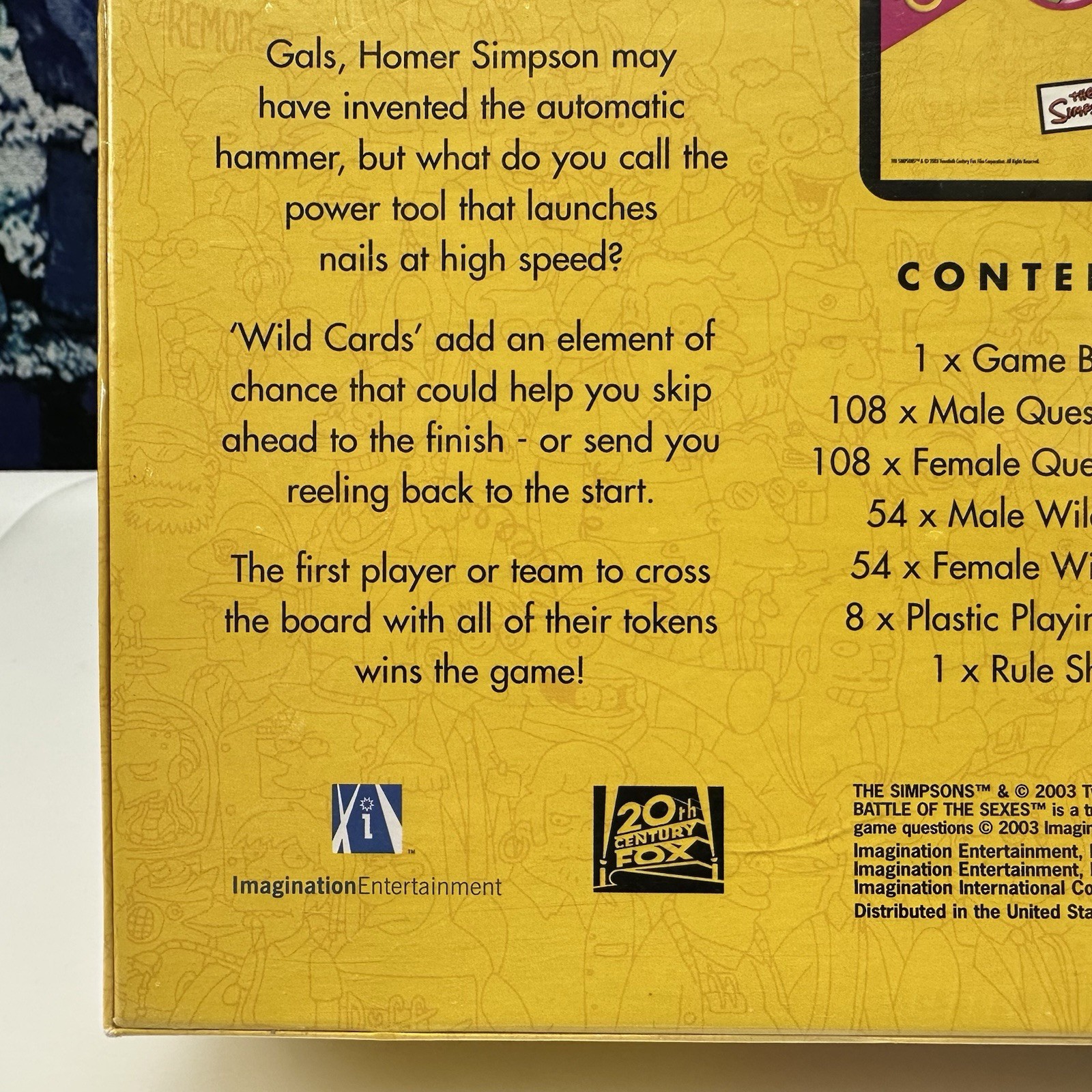 The Simpsons Battle Of The Sexes Board Game Spouses Vintage 2003 Ages 12+ NEW!