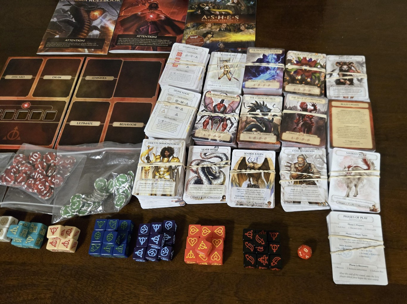 Ashes Reborn Rise of the Phoenixborn Master Set, Red Rains & multiple expansions
