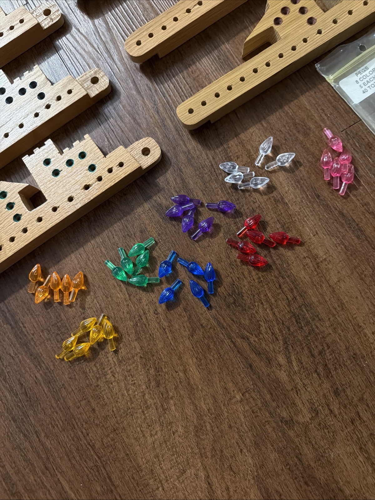 Pegs and Jokers Board Game Set 2 to 8 Players Handcrafted Wood And 40 Pegs