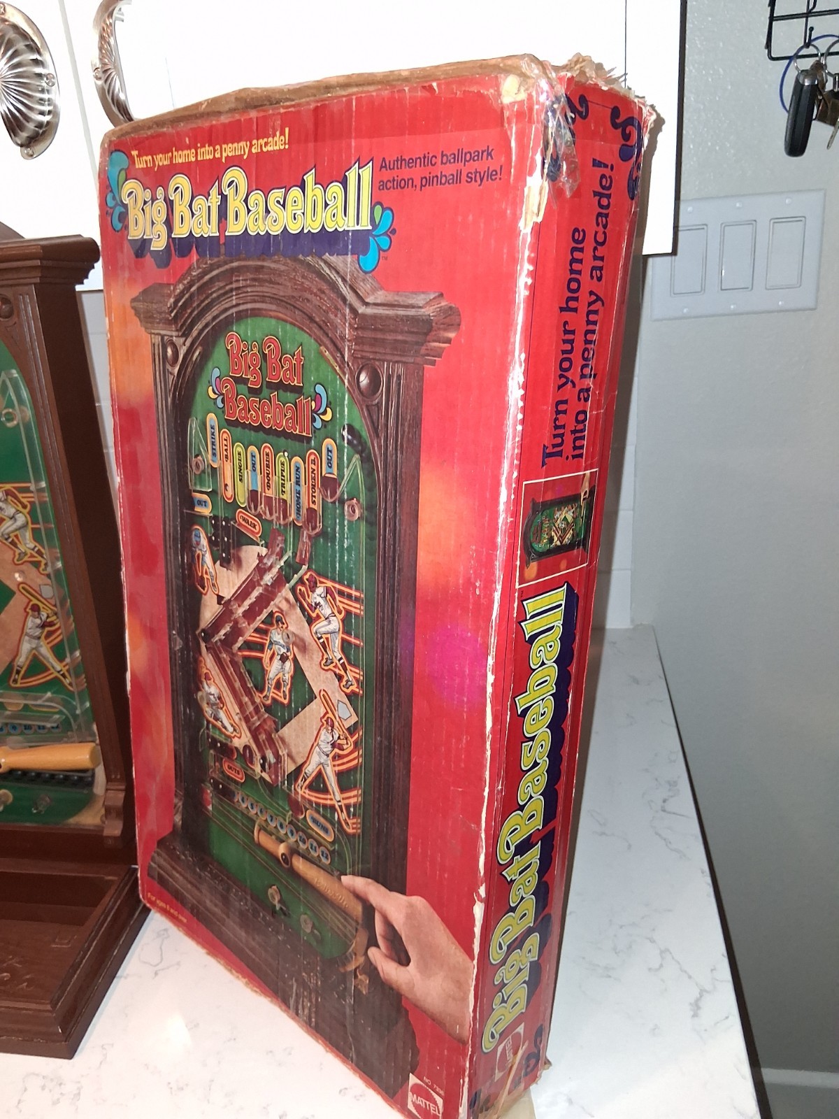 Vintage 1975 Mattel Big Bat Baseball Game Arcade/Pinball Style Complete Working*