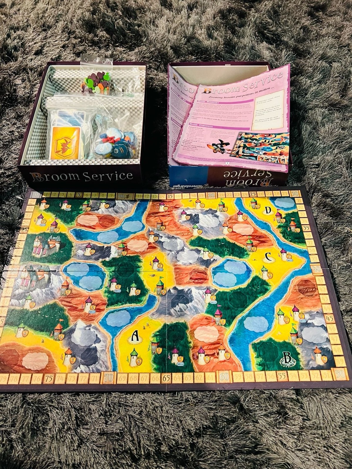 Broom Service Board Game by Ravensburger 2015 ENGLISH & FRENCH instructions.