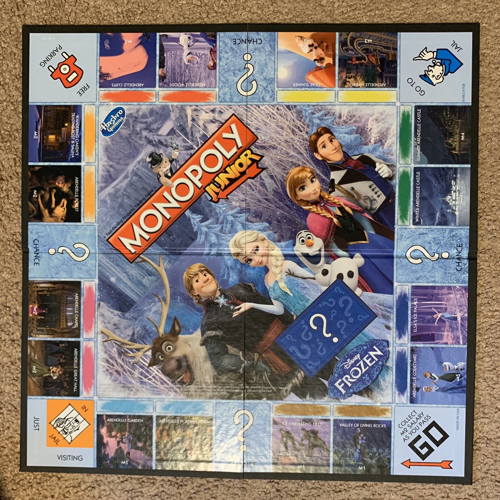 Monopoly Junior Disney Frozen Edition Board Game Elsa Anna Olaf Complete Set