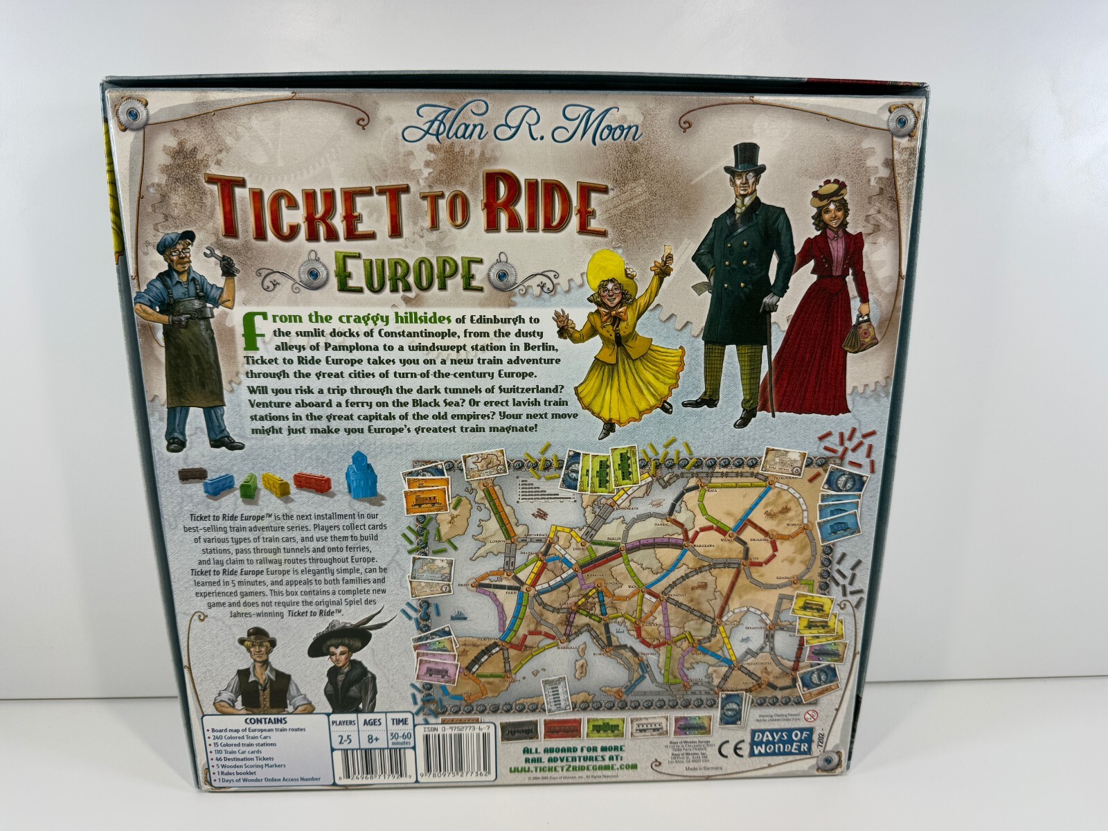 Ticket to Ride Europe Board Game Days of Wonder DO7202 100% Complete