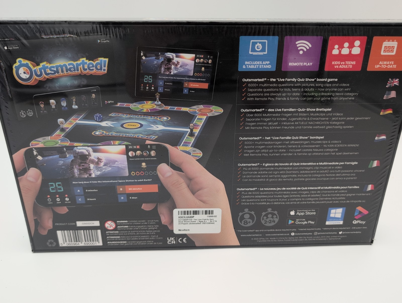 OUTSMARTED! The Live Family Quiz Show Board Game | Ages 8+ Qplay – NEW & SEALED!
