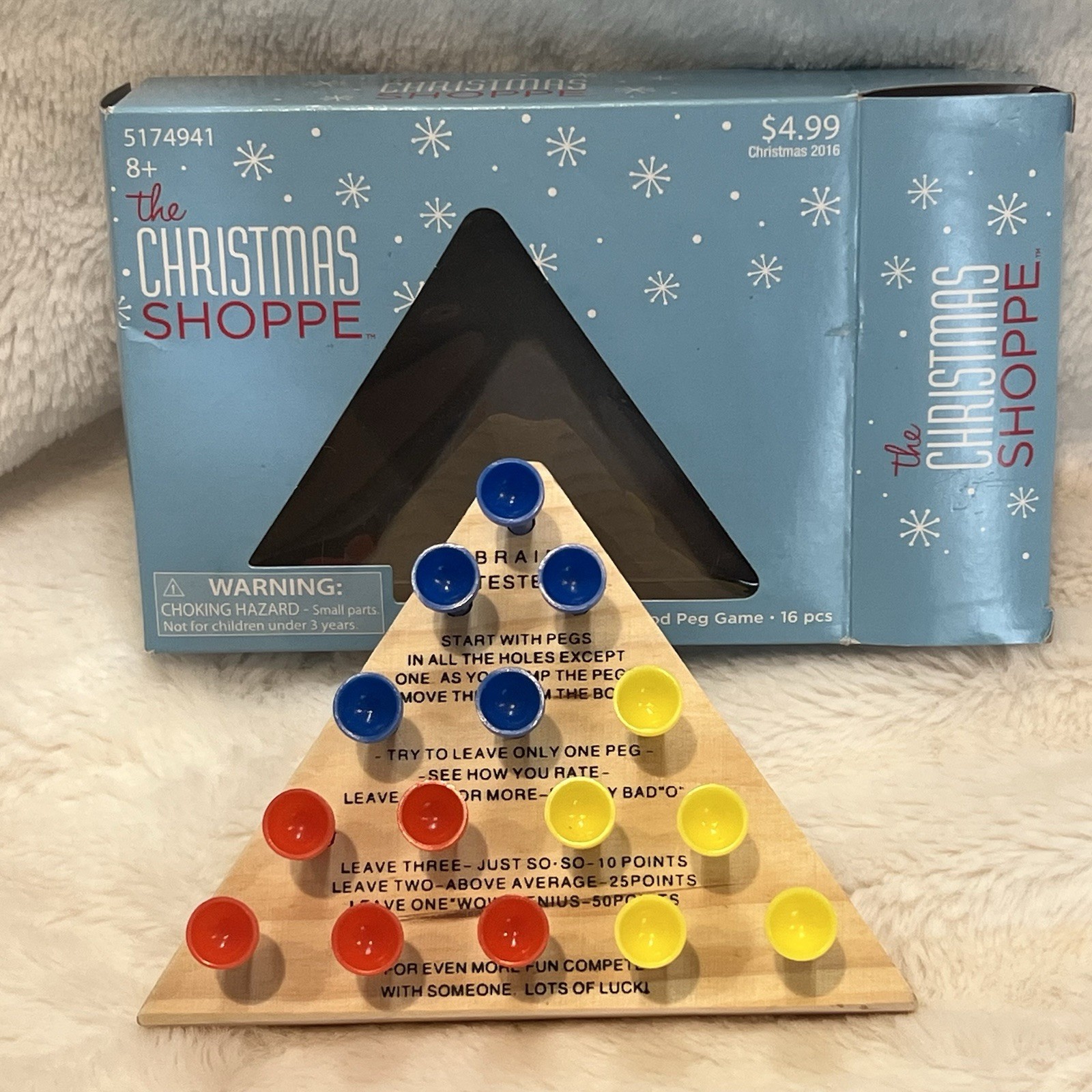 New Triangle Wooden Peg Game Brain Teaser – Ages 4 & Up