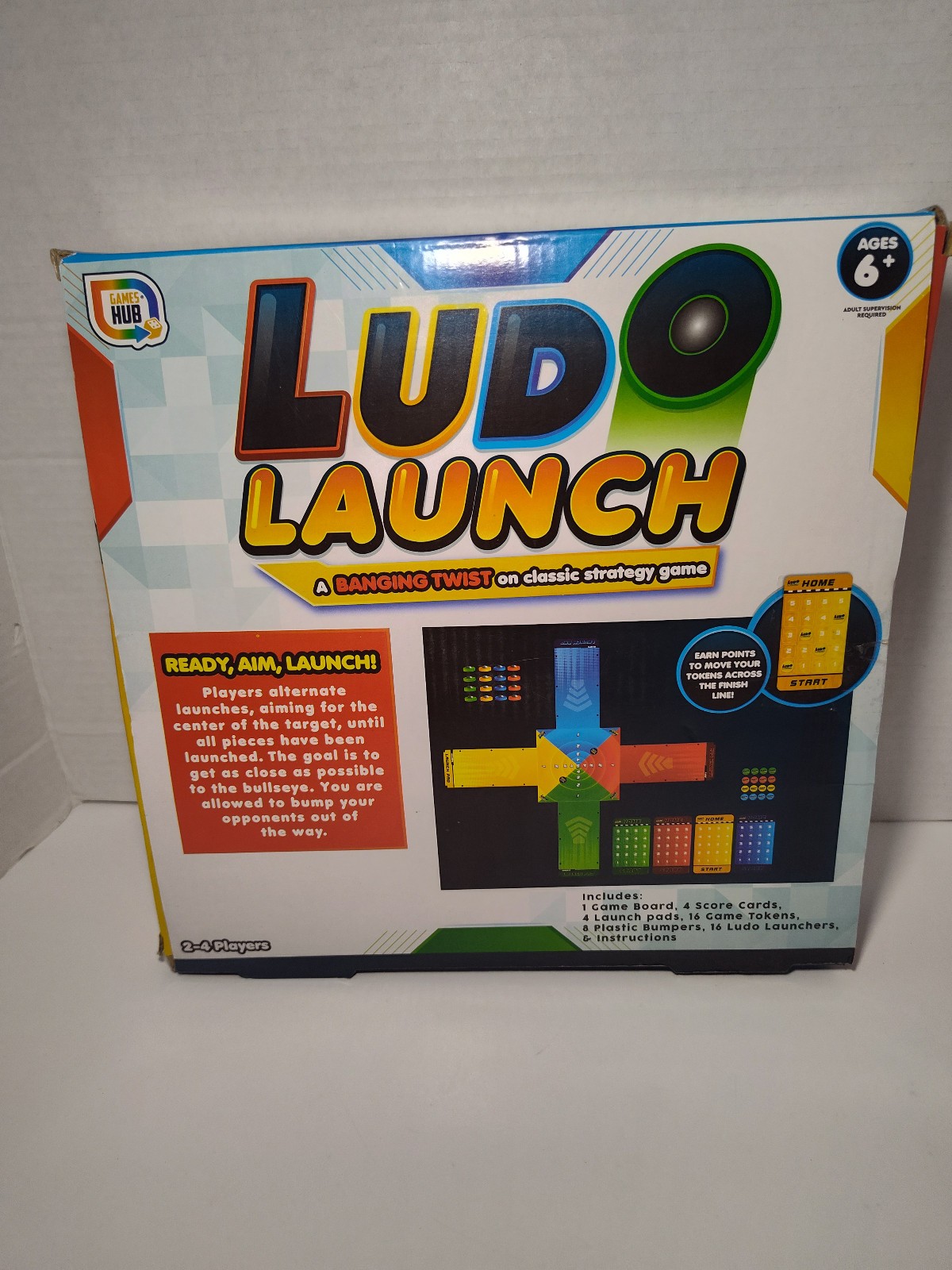 Ludo Launch Board Game Complete Family Strategy Game Play Games Hub 100% Comp
