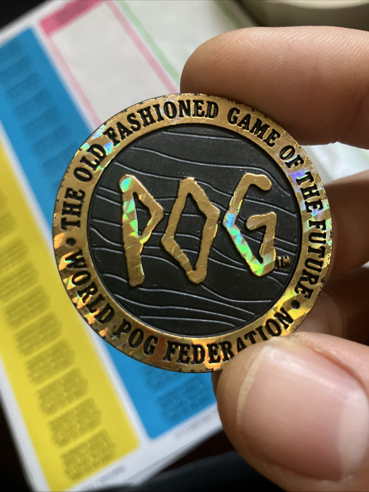 Plastic POG Slammer Kini 1994 Authentic The World Pog Federation #1 WPF, Vintage