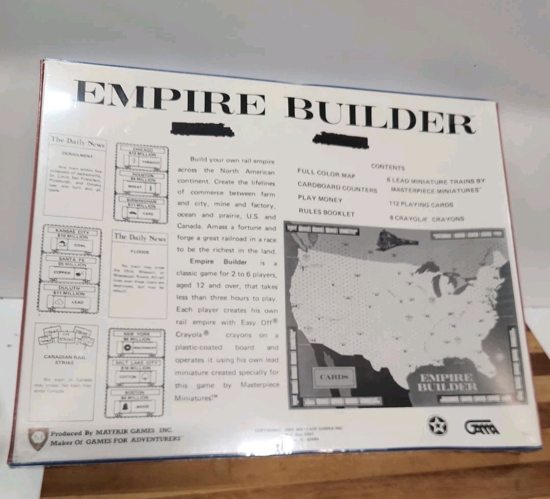 Empire Builder 1st Ed New in Shrink by Mayfair Games