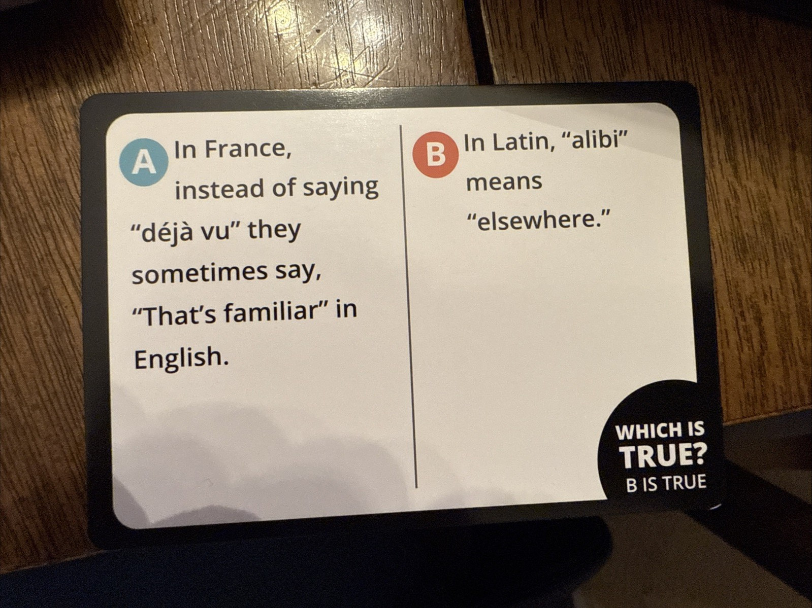LN Plausibility, A Trivia Game for Teens and Adults, Guess Which “Fact” is True?
