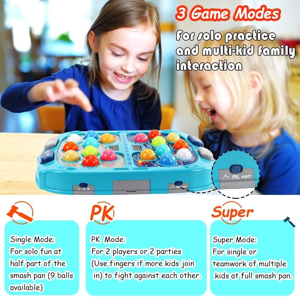 Upgraded Whack Mole Game for Kids – Fun Interactive Educational Toy, Ages 3-12