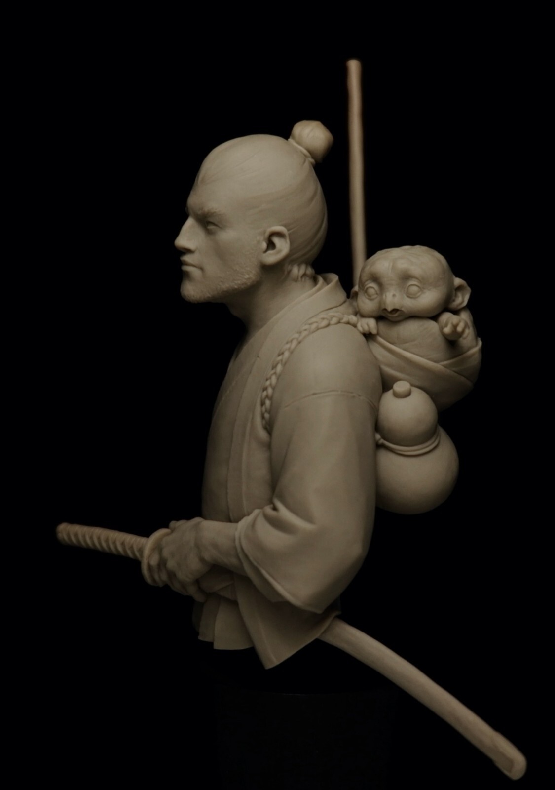 Spira Mirabilis Lucas Pina Baby Kappa Mandalorian Samurai Grogu Resin Bust #91