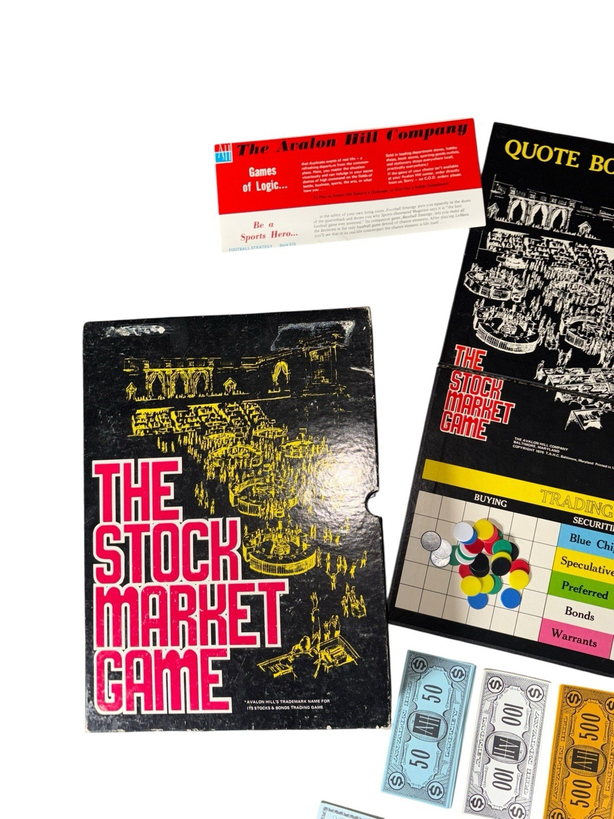 VTG The Stock Market Game 1970 Board Game Avalon Hill Company Complete Bookshelf