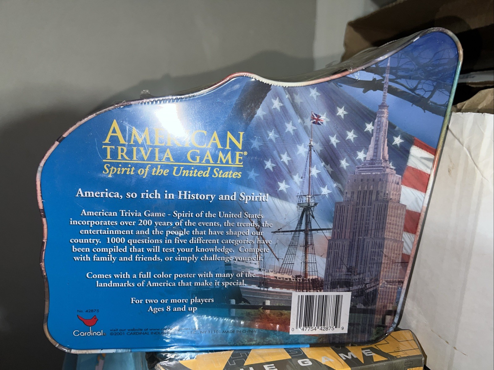 AMERICAN TRIVIA GAME “SPIRIT OF THE UNITED STATES” in COLLECTOR TIN by Cardinal