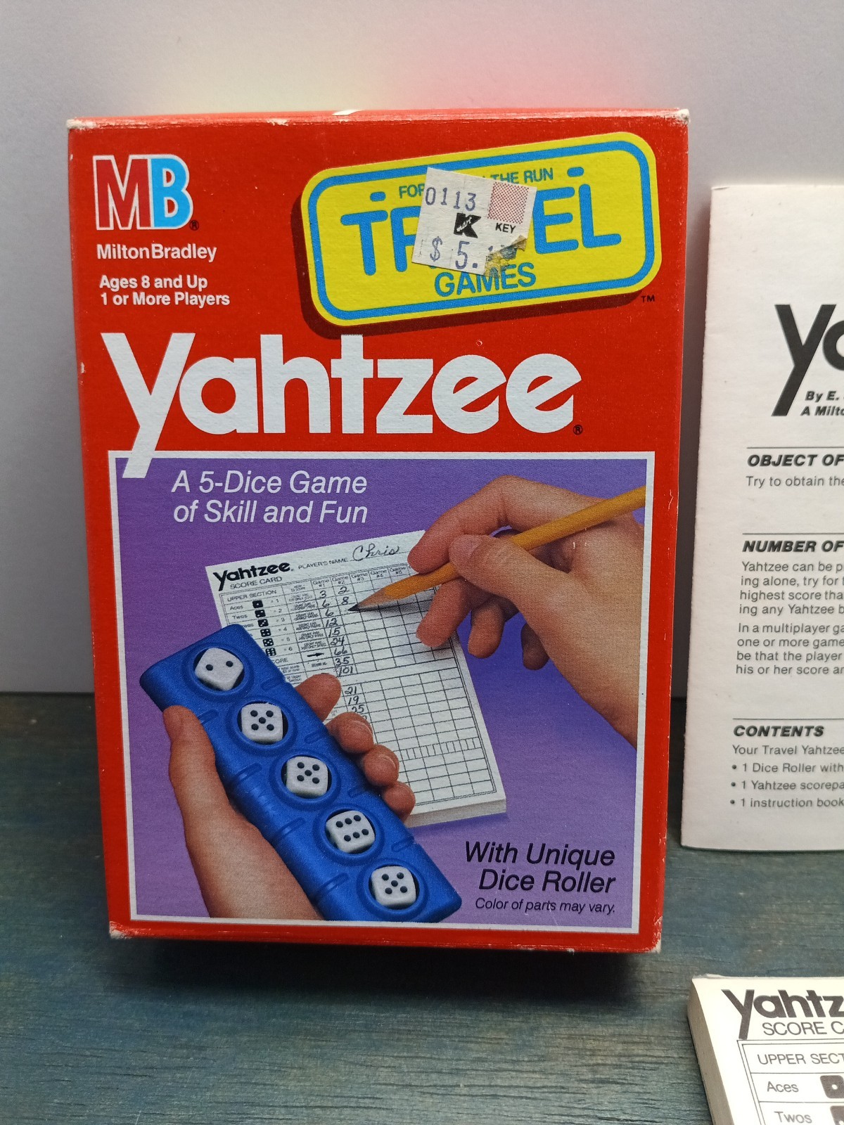 VTG 1989 Yahtzee Travel Game by MB Milton Bradley Age 8 & Up 1 or more players