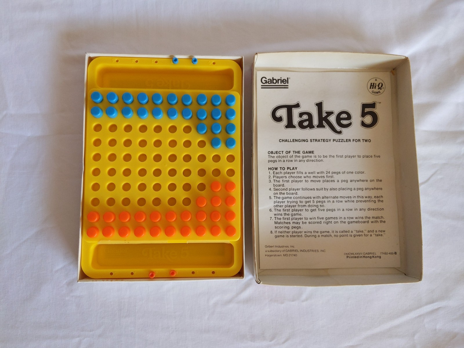Vintage Gabriel Take 5 Challenging Strategy Puzzler For Two Hi Q Game 77452
