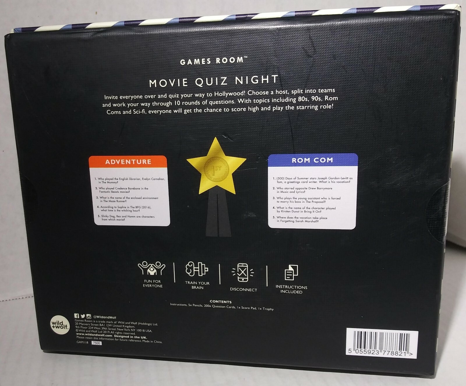 Game Room Movie Quiz Night Trivia Game Second Edition New