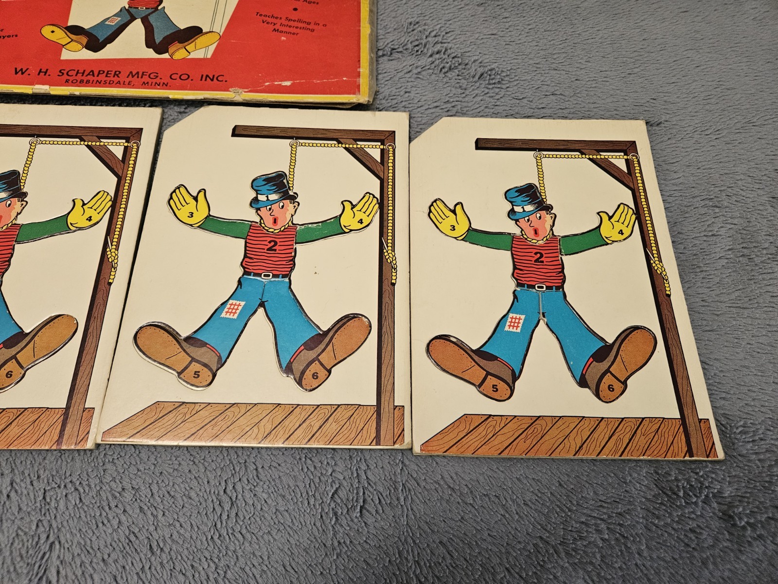 ~ W.H. Schaper Hangman VTG. Board Game Rare First Edition 1st Printing Box~